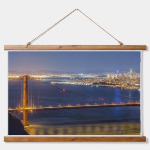 San Francisco Bay Golden Gate Bridge Wandteppich Mit Holzrahmen