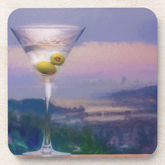 San Francisco Bay Martini Getränkeuntersetzer (Vorderseite)