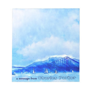 San Francisco Bay Mit Monogramm Notepad Notizblock