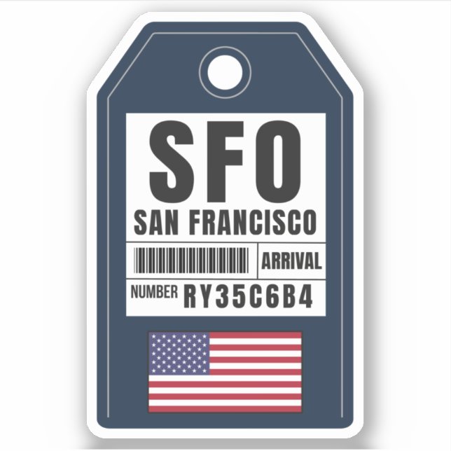 San Francisco Boarding Pass - California SFO Aufkleber (Vorderseite)