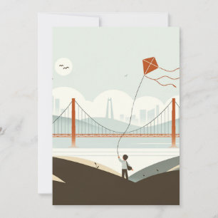 San Francisco Breeze - Kinderdrachen fliegen Feiertagskarte