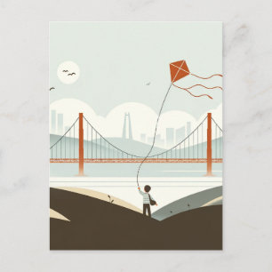 San Francisco Breeze - Kinderdrachenflug Feiertagspostkarte