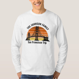 San Francisco Bridge Sonnenuntergang Custom Langar T-Shirt