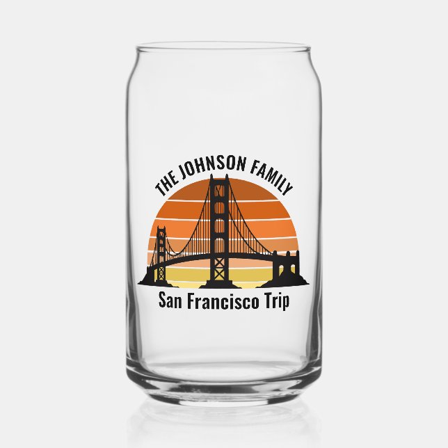 San Francisco Bridge Sunset Custom Trip Souvenir Dosenglas (Vorderseite)