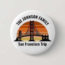 San Francisco Bridge Sunset Custom Vacation Button