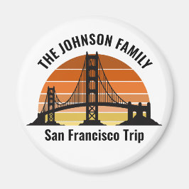 San Francisco Bridge Sunset Custom Vacation Magnet