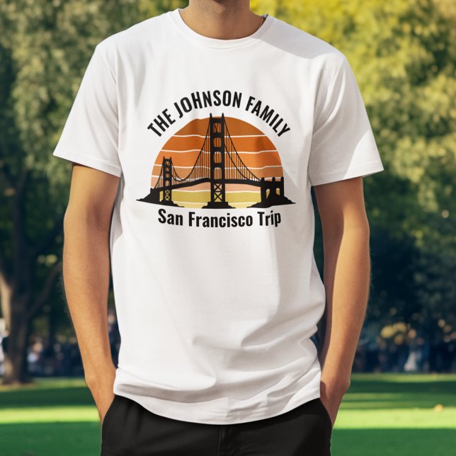 San Francisco Bridge Sunset Custom Vacation T-Shirt (Von Creator hochgeladen)