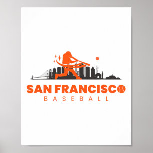 San Francisco Bysebyll Vintag Player Retro Byseby Poster