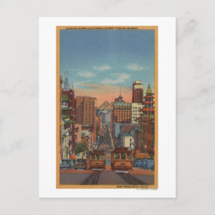 San Francisco, CA - Cable Cars fahren hoch Postkarte
