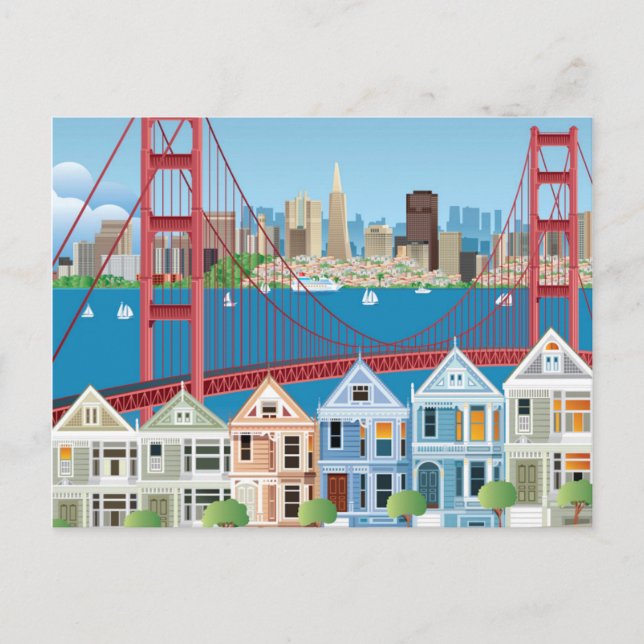 San Francisco, CA | Die Stadt am Meer Postkarte (Vorderseite)
