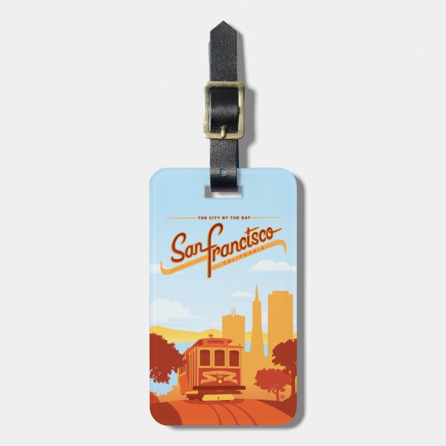 San Francisco, CA - Die Stadt an der Bucht Gepäckanhänger (Vorderseite vertikal)