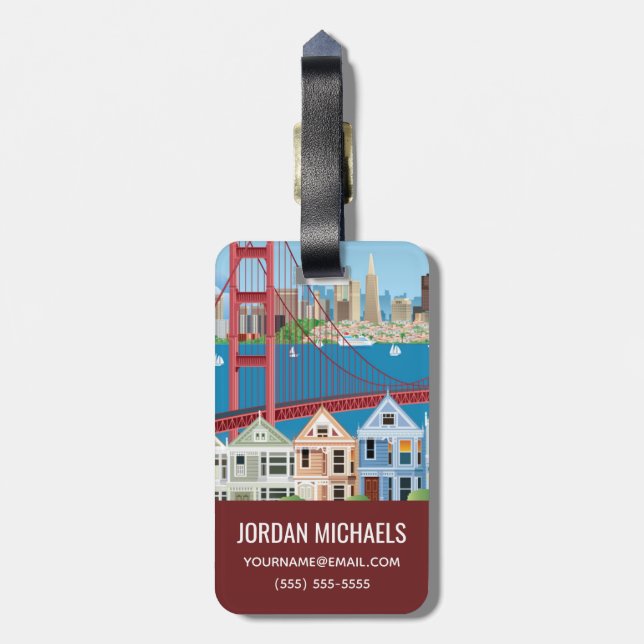 San Francisco, CA | die Stadt durch die Bucht Gepäckanhänger (Rückseite vertikal)