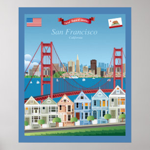 San Francisco, CA die Stadt durch die Bucht Poster