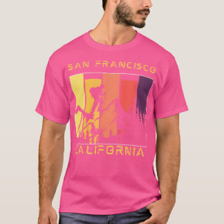 San-Francisco Ca gestörtes Design Bergwandern T-Shirt