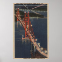San Francisco, CA - Nachtblick auf das Goldene Tor