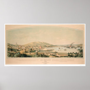 San Francisco, CA. Panoramakarte 1849 (1626A) Poster