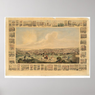 San Francisco, CA. Panoramakarte 1860 (1162A) Poster