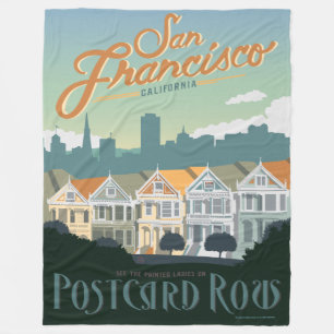 San Francisco, CA - Postkarten-Reihe Fleecedecke