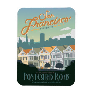 San Francisco, CA - Postkartenreihe Magnet