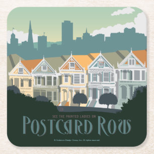 San Francisco, CA - Postkartenreihe Rechteckiger Pappuntersetzer