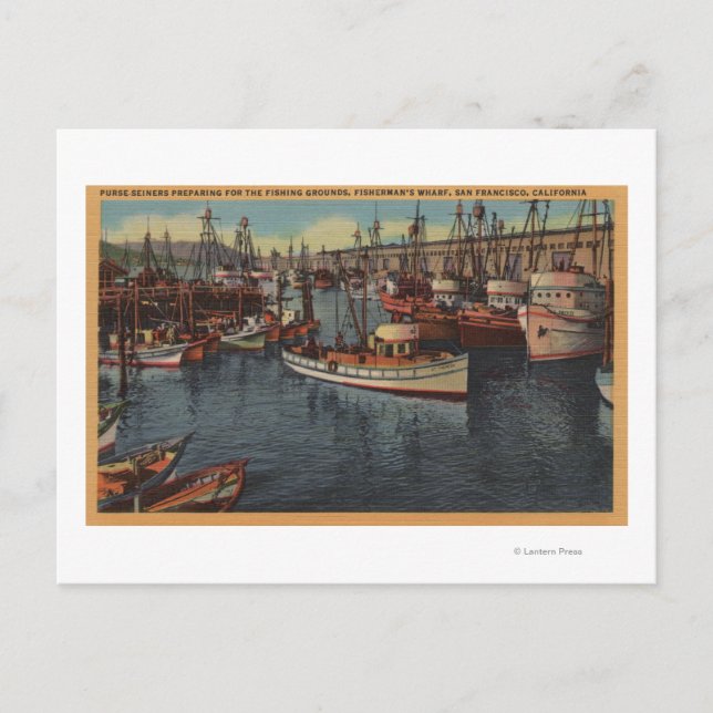 San Francisco, CA Purse-Seiners bei Fisherman Postkarte (Vorderseite)