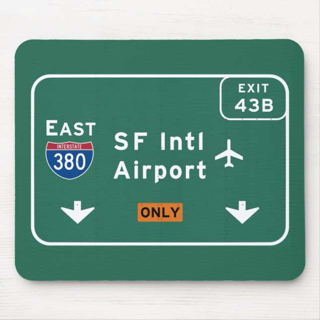 San Francisco CA SFO-Flughafen I-380 E Mousepad (Vorne)