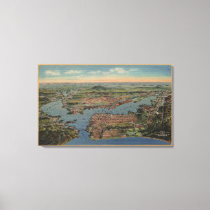 San Francisco, CAAerial Ansicht vom Westen Leinwanddruck