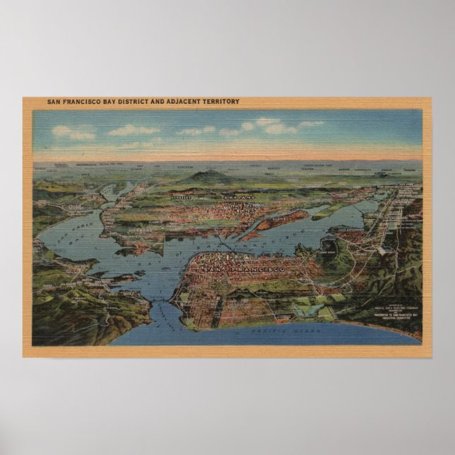San Francisco, CAAerial View aus West Poster (Vorne)