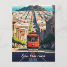 San Francisco Cable Car Postcard