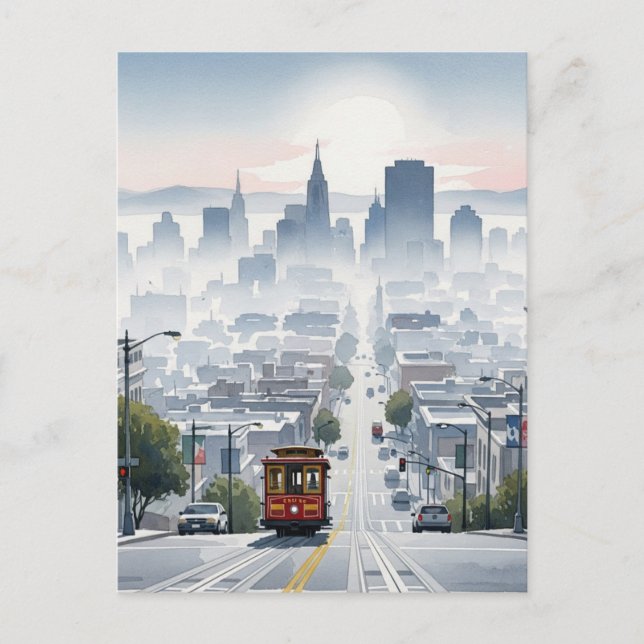 San Francisco Cable Car Postkarte (Vorderseite)
