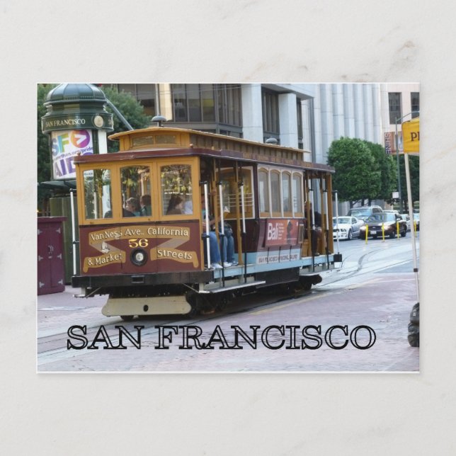 San Francisco Cable Car Postkarte (Vorderseite)