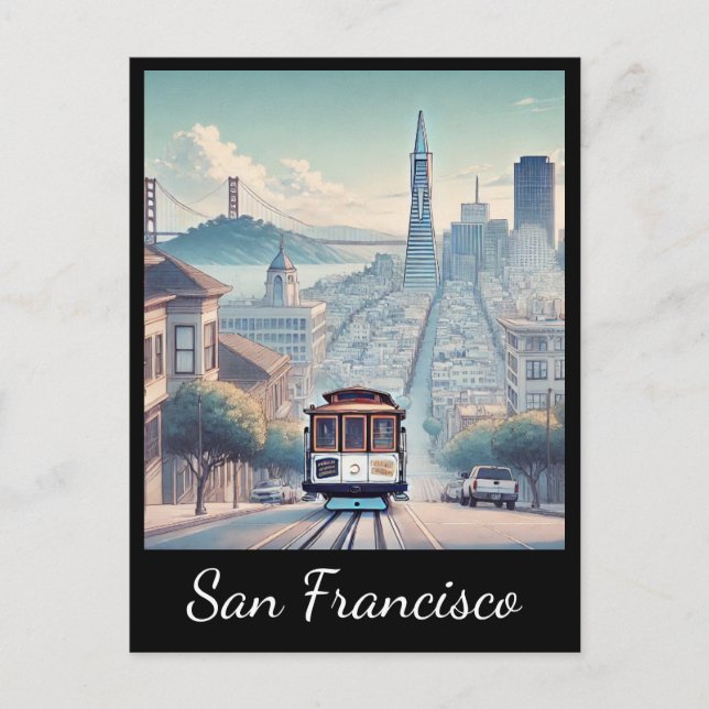 San Francisco Cable Car Postkarte (Vorderseite)