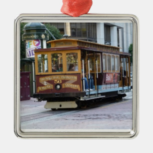 San Francisco Cable Car Silbernes Ornament