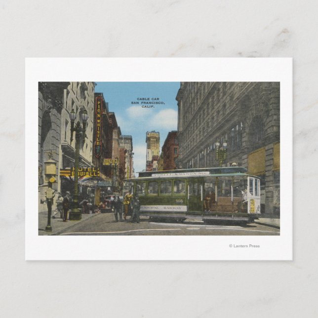 San Francisco, CACable Car Umrundungsansicht Postkarte (Vorderseite)