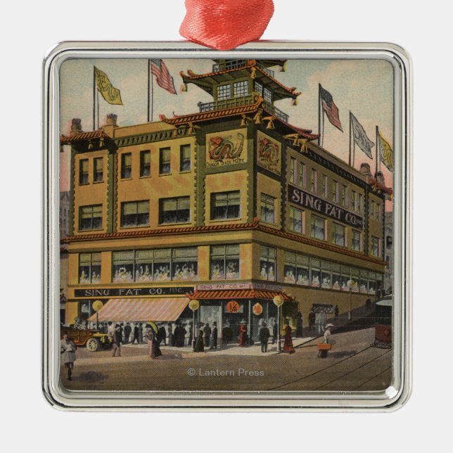 San Francisco, CAChinatown AdSing fette Co. Ornament Aus Metall (Vorne)