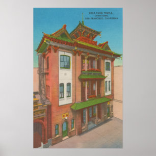 San Francisco, CAKong Chow-Chow Tempel in Poster