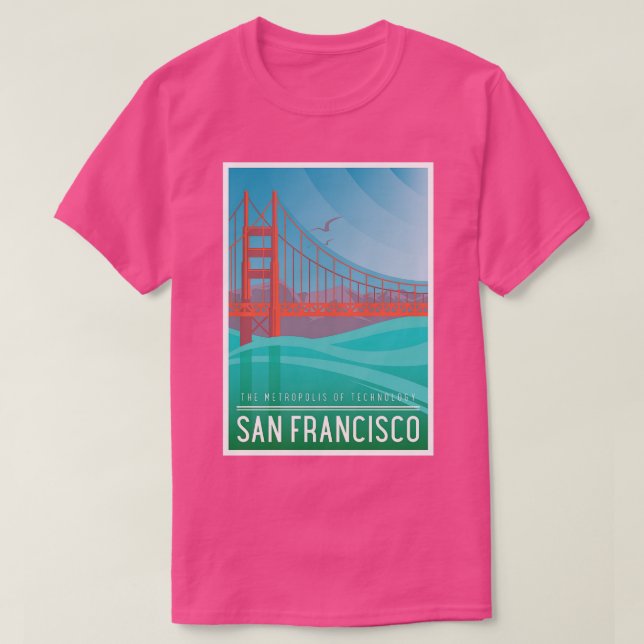 San Francisco California Art Deco Jugendstil Reise T-Shirt (Design vorne)