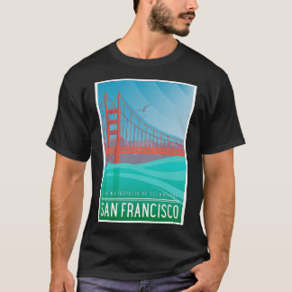 San Francisco California Art Deco Jugendstil Reise T-Shirt