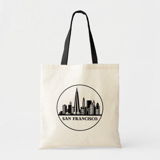 San Francisco California City Skyline Tote Bag Tragetasche (Vorne)
