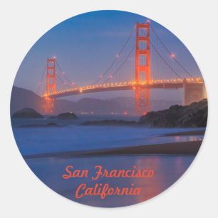 San Francisco California Golden Gate Bridge Runder Aufkleber