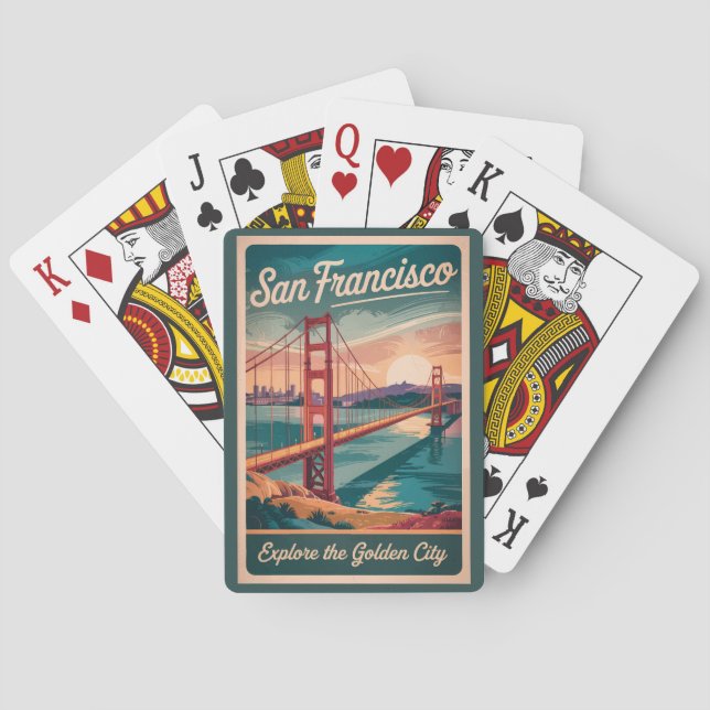 San Francisco California Golden Gate Bridge Travel Spielkarten (Rückseite)