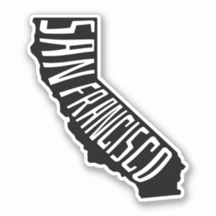 San Francisco California Kontur - Amerika Aufkleber