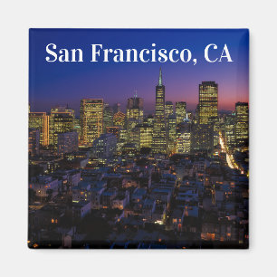 San Francisco California Night Scene Magnet