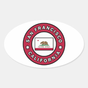 San Francisco California Ovaler Aufkleber