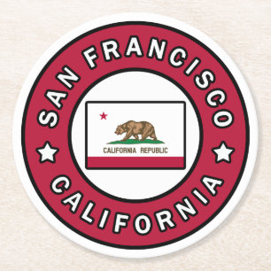 San Francisco California Runder Pappuntersetzer