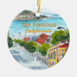 San Francisco California Schmuck Keramik Ornament