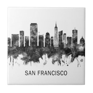 San Francisco California Skyline BW Fliese