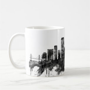 San Francisco California Skyline BW Kaffeetasse