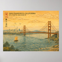 San Francisco California Skyline im japanischen Uk Poster