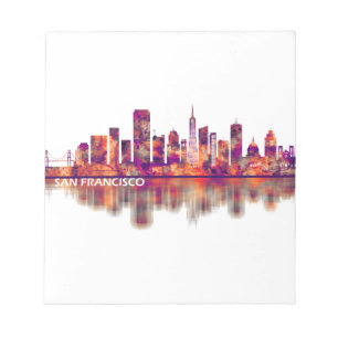 San Francisco California Skyline Notizblock